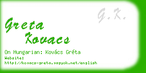 greta kovacs business card